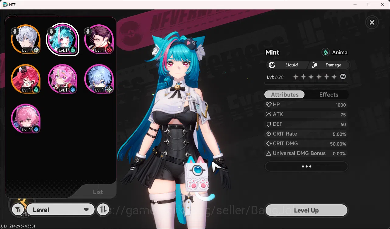 Neverness to Everness Accounts EU | Starter Lvl3 | 1 S Char Nanally Arc + 5 A cha image 9