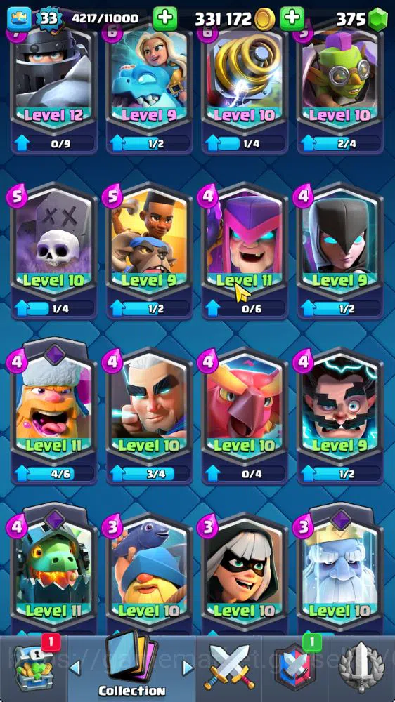 Clash Royale Accounts Lv 33|Trophy 6627|KTL 11|Limited Skin|Card 116| 1  image 12