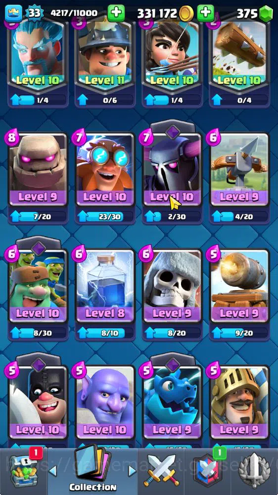 Clash Royale Accounts Lv 33|Trophy 6627|KTL 11|Limited Skin|Card 116| 1  image 13