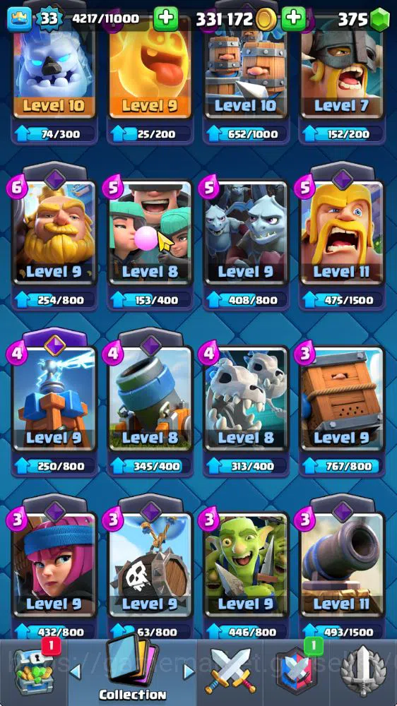 Clash Royale Accounts Lv 33|Trophy 6627|KTL 11|Limited Skin|Card 116| 1  image 17