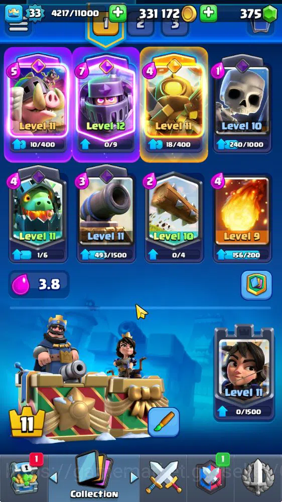 Clash Royale Accounts Lv 33|Trophy 6627|KTL 11|Limited Skin|Card 116| 1  image 4