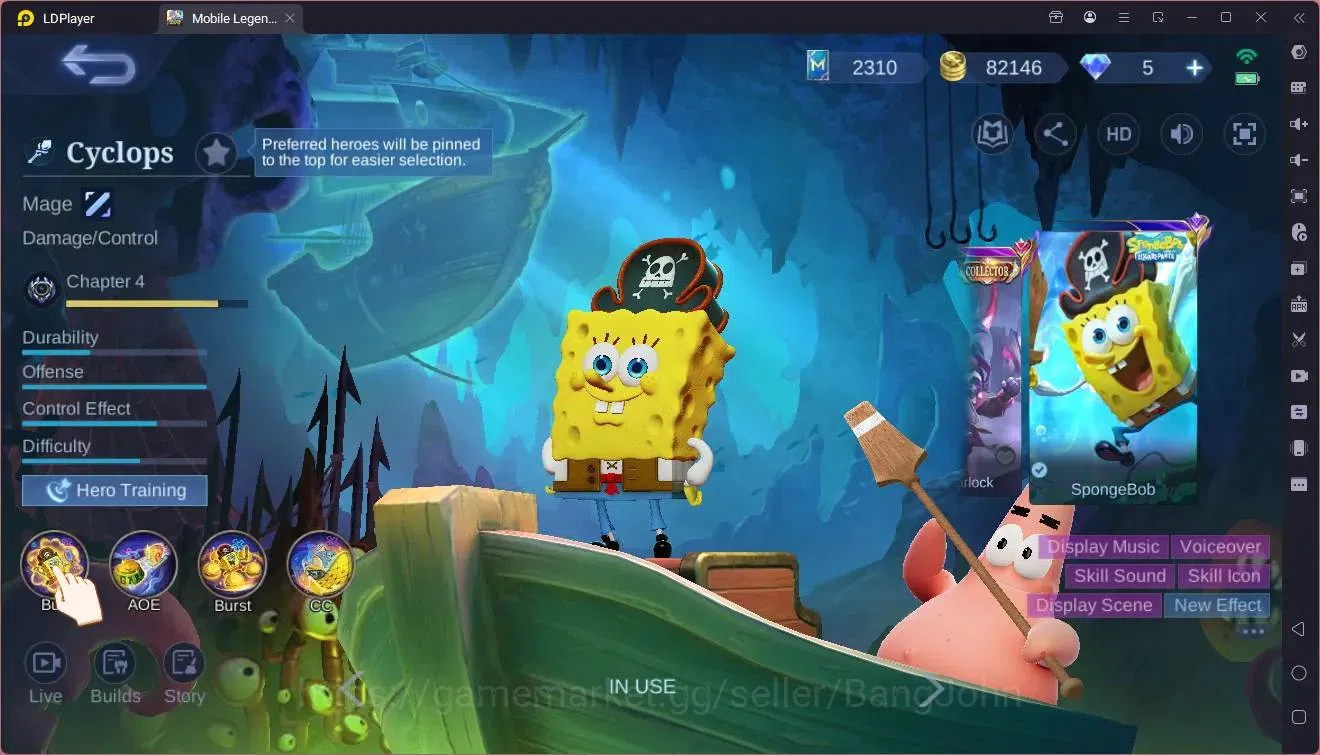 Mobile Legends: Bang Bang Accounts Global|Hero 108|Skin 160|Expert|CC Natalia|Spongeb image 7