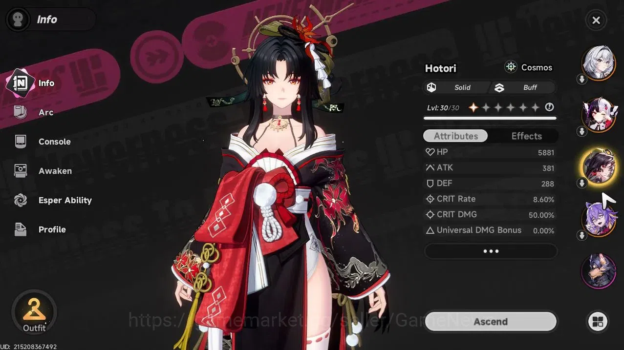 Neverness to Everness Accounts GLOBAL SEA|HL 15|TL 1|Lacrimosa,Hotori,Fadia|Tomat image 4