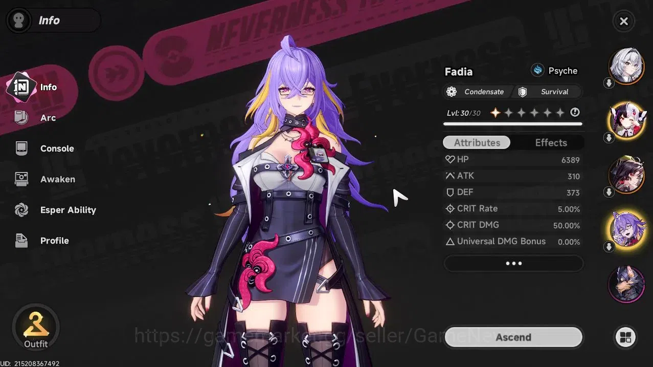 Neverness to Everness Accounts GLOBAL SEA|HL 15|TL 1|Lacrimosa,Hotori,Fadia|Tomat image 5
