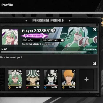 BLEACH: Soul Resonance Accounts NUVERSE SEA|Lv 66|7 SSR|4 Sign|[NellielB4,UraharaB2,Ichigo