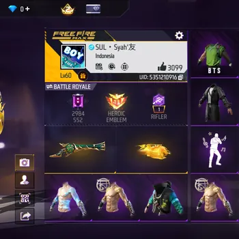 Free Fire Accounts M1887 TROMPET - SKIN TINJU - BUNDLE YIN YANG - SET IDAMAN - DANA PELAJAR - COCOK BUAT SPAR