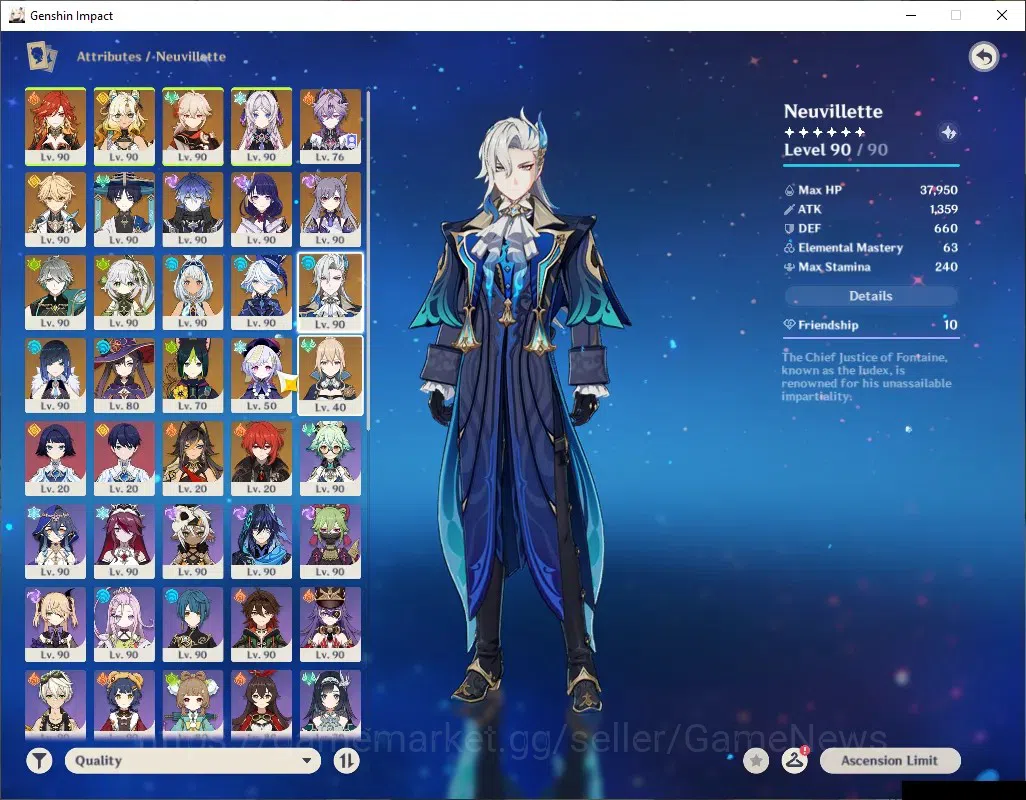 Genshin Impact Accounts ASIA|AR60|14Limited+10(*5Weap)|[FlinsC1,Mavu,Neuvi image 15