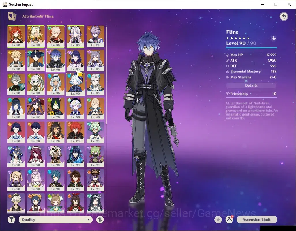 Genshin Impact Accounts ASIA|AR60|14Limited+10(*5Weap)|[FlinsC1,Mavu,Neuvi image 9
