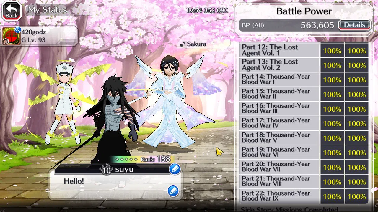 Bleach: Brave Souls Accounts [GLOBAL]40K Orb|LilTotto TYBW26,Rukia 10th Anniv,S image 17