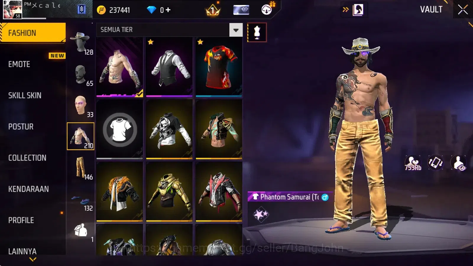 Free Fire Accounts Indonesia|Vault 210|M1887-Sterling Conqueror&Mamba image 11