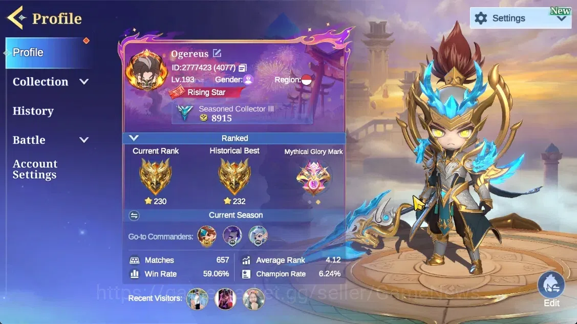 Magic Chess: Go Go Accounts High Glory 232|Bonus Mlbb|38 Commander 20 Max|51 Skin|Epic Zilong,8 Special,38 Elite|5 1