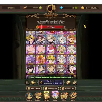 The Seven Deadly Sins: Grand Cross Accounts Endgame GLOBAL|2,5M CC|37 LS|6 LR,9 UR +Collab Gachiakuta|Nmeli,P