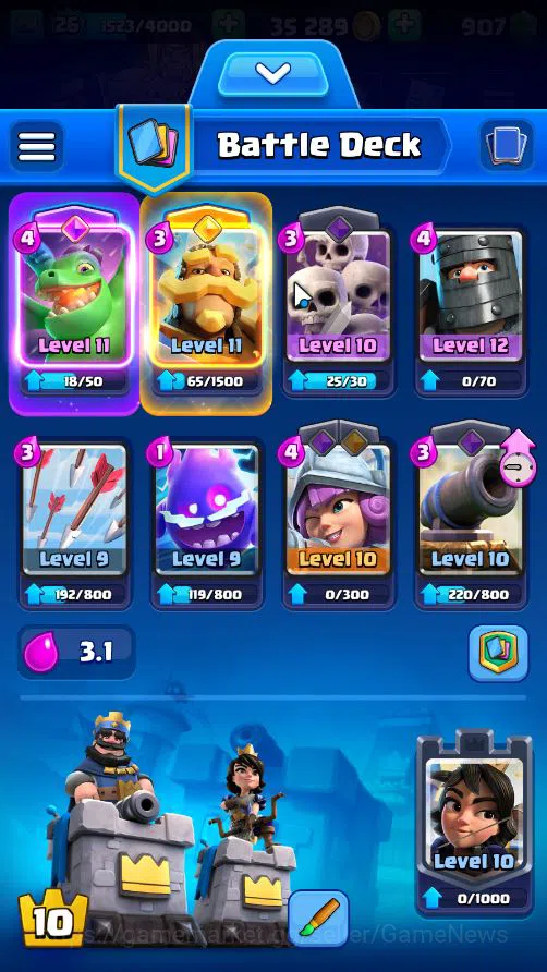 Clash Royale Accounts Lv 26|Trophy 2962|KTL 10|Limited Skin|Card 60|1 HE image 3