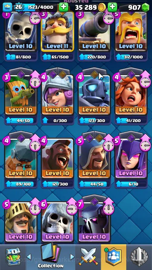 Clash Royale Accounts Lv 26|Trophy 2962|KTL 10|Limited Skin|Card 60|1 HE image 6