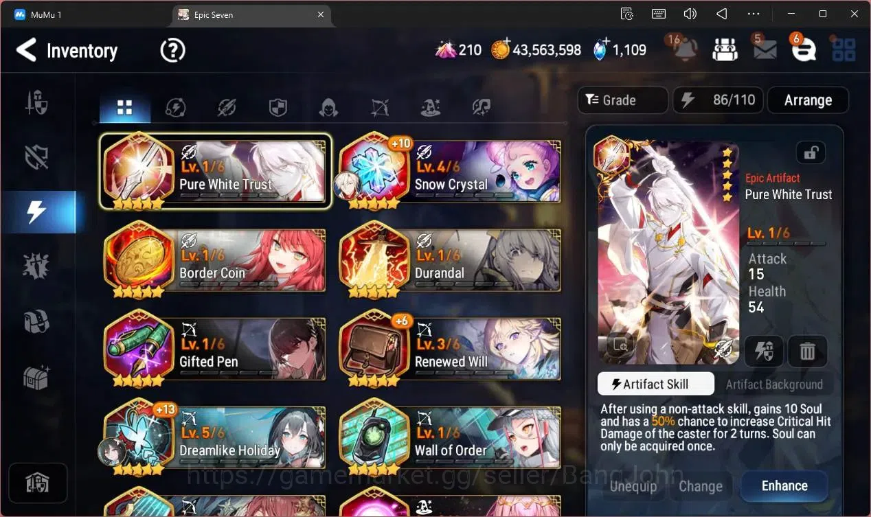 Epic Seven Accounts Global Unverif |15 ML(B Arunka,E Ilynav,NM Luna,Rn image 19