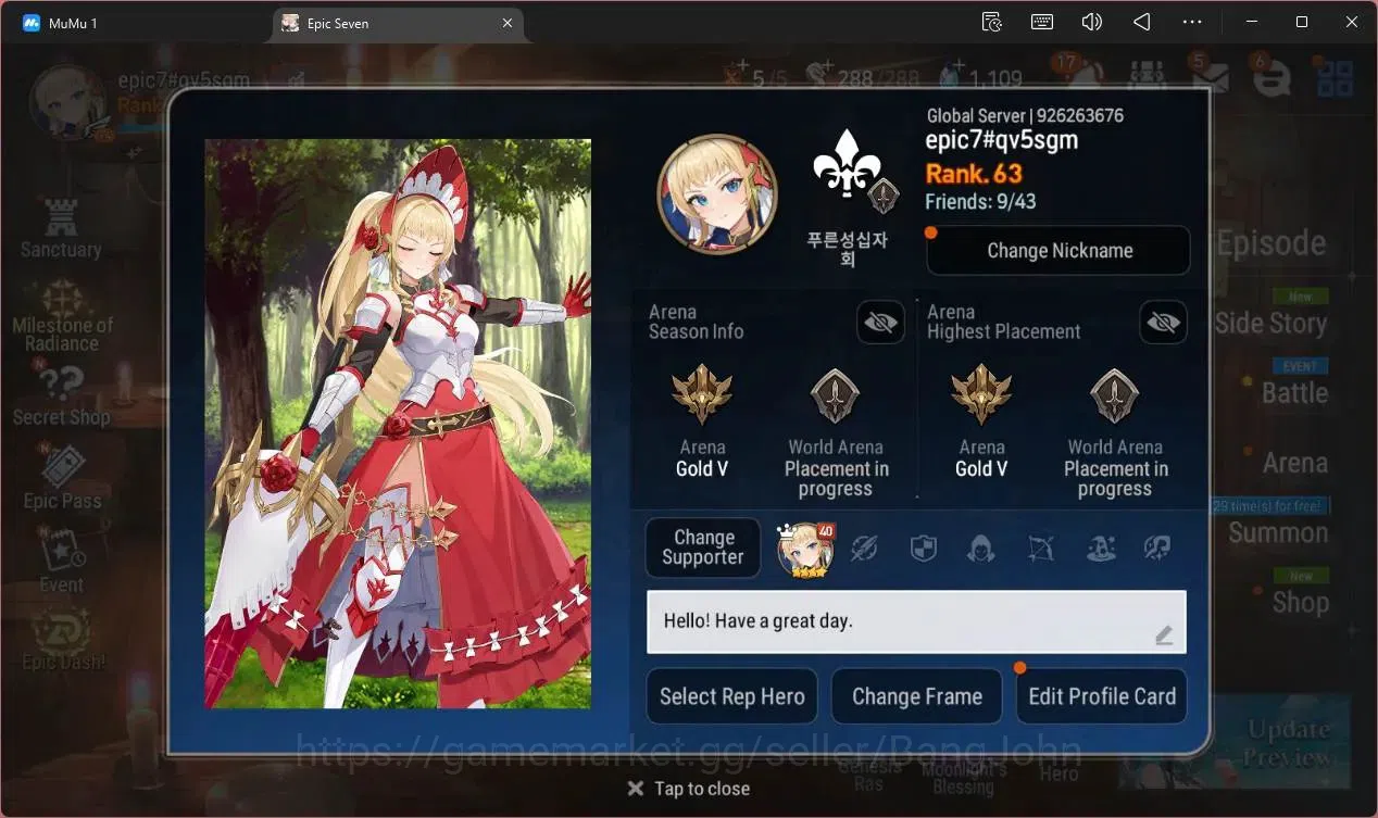 Epic Seven Accounts Global Unverif |15 ML(B Arunka,E Ilynav,NM Luna,Rn image 2