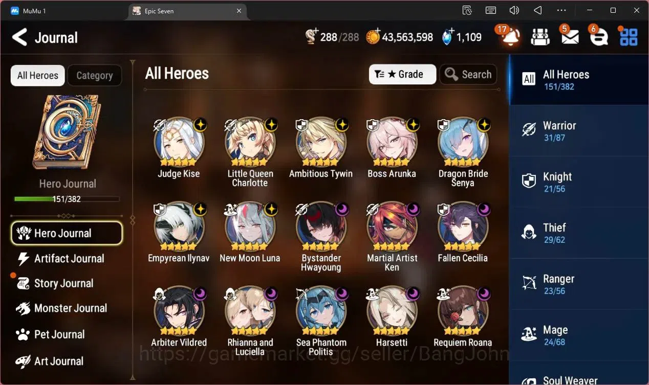 Epic Seven Accounts Global Unverif |15 ML(B Arunka,E Ilynav,NM Luna,Rn image 4