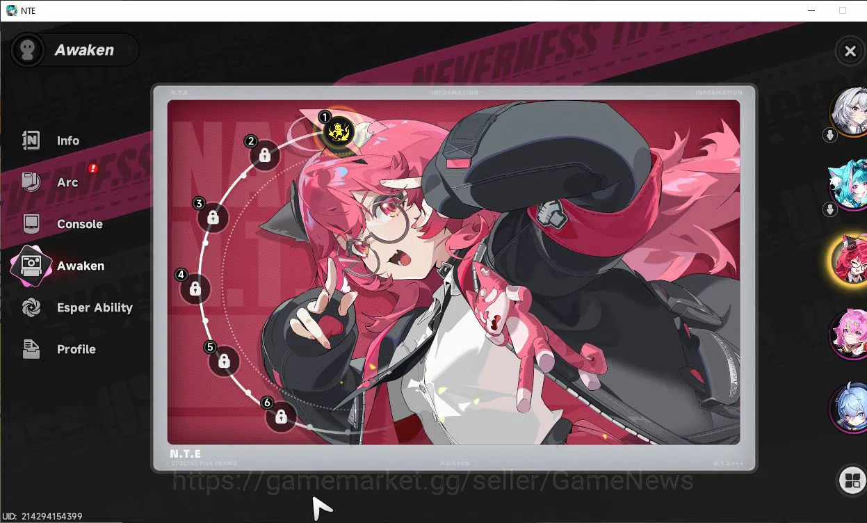 Neverness to Everness Accounts GLOBAL EU |HL 3| 1 SSR Limited Nanally Awaken 1 |5 image 2