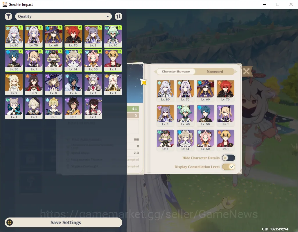 Genshin Impact Accounts Others Asia|AR 44|2 Limited Skirk,Citlali + 3 Standard Diluc,Mona,Keqing|Low Main Quest 1