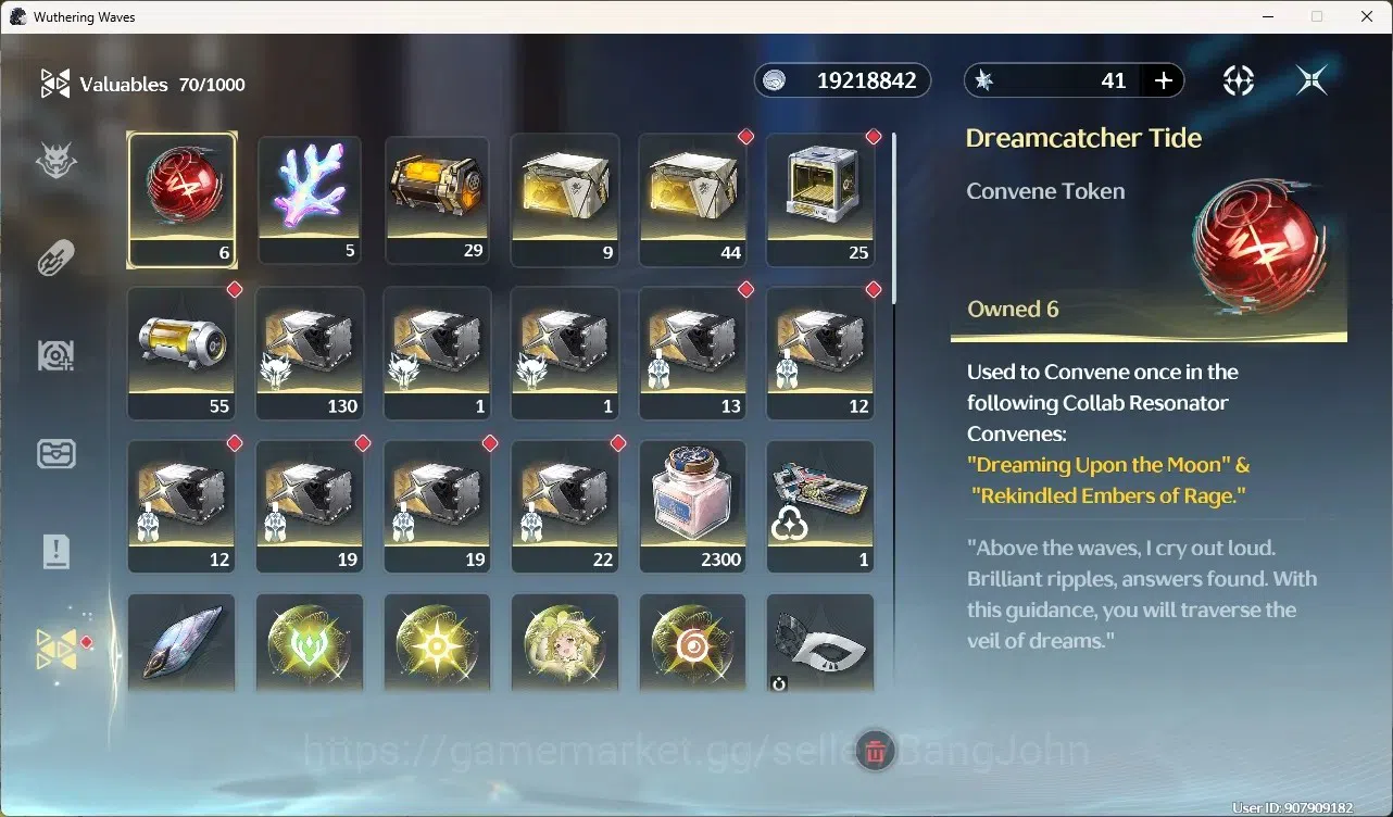 Wuthering Waves Accounts Starter SEA|UL 49|Rank 5|6 Char Limited [Yangyang: Xuanli,Rebecca,Lynae,Shorekeeper,Changli,Yinlin 14