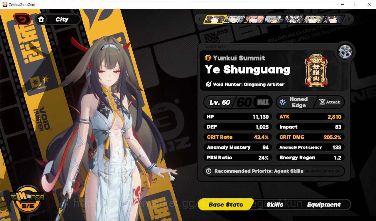 Zenless Zone Zero Accounts Mid-Game ASIA IK 55|S1 Ch1 Epilogue|2 Limited[Ye ShanguangM5+Sign,Zhao]+5 STD|1S BGBoo|MC 6