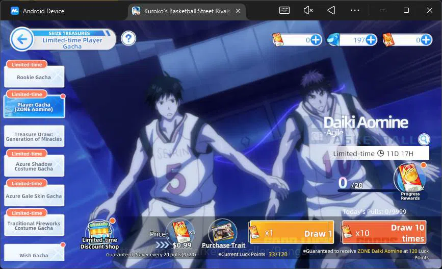 Kuroko's Basketball Street Rivals Accounts SEA|SV11|Lv15|Daiki Aomine,Taiga Kagami,etc|Take m image 2
