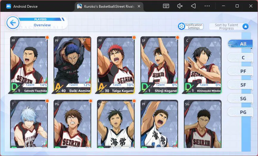 Kuroko's Basketball Street Rivals Accounts SEA|SV11|Lv15|Daiki Aomine,Taiga Kagami,etc|Take m image 6