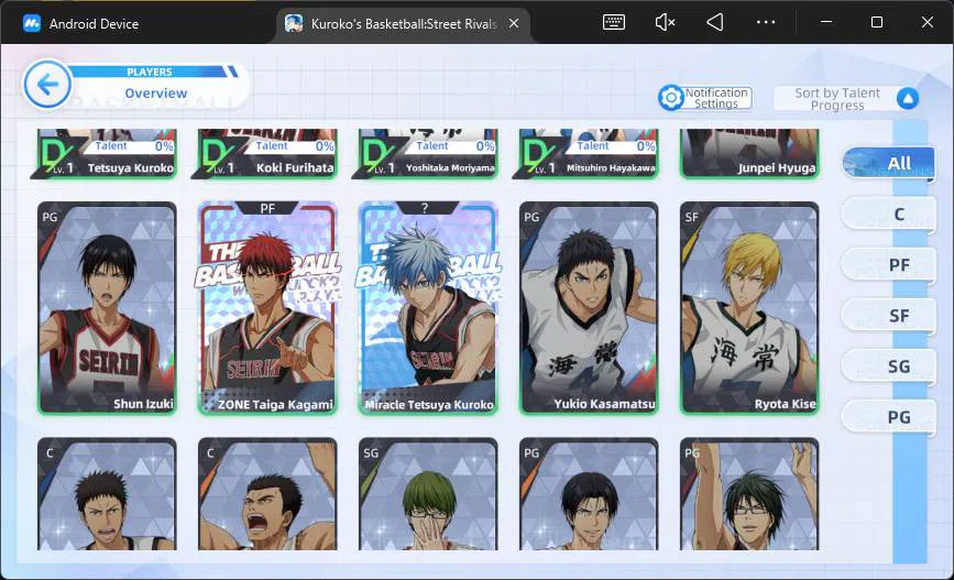 Kuroko's Basketball Street Rivals Accounts SEA|SV11|Lv15|Daiki Aomine,Taiga Kagami,etc|Take m image 7