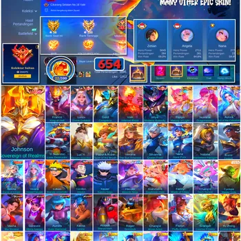 Mobile Legends: Bang Bang Accounts #4682 654 Skins | Franco King of Hell (LEGEND) | Gord Conqueror (LEGEND) | Johnson
