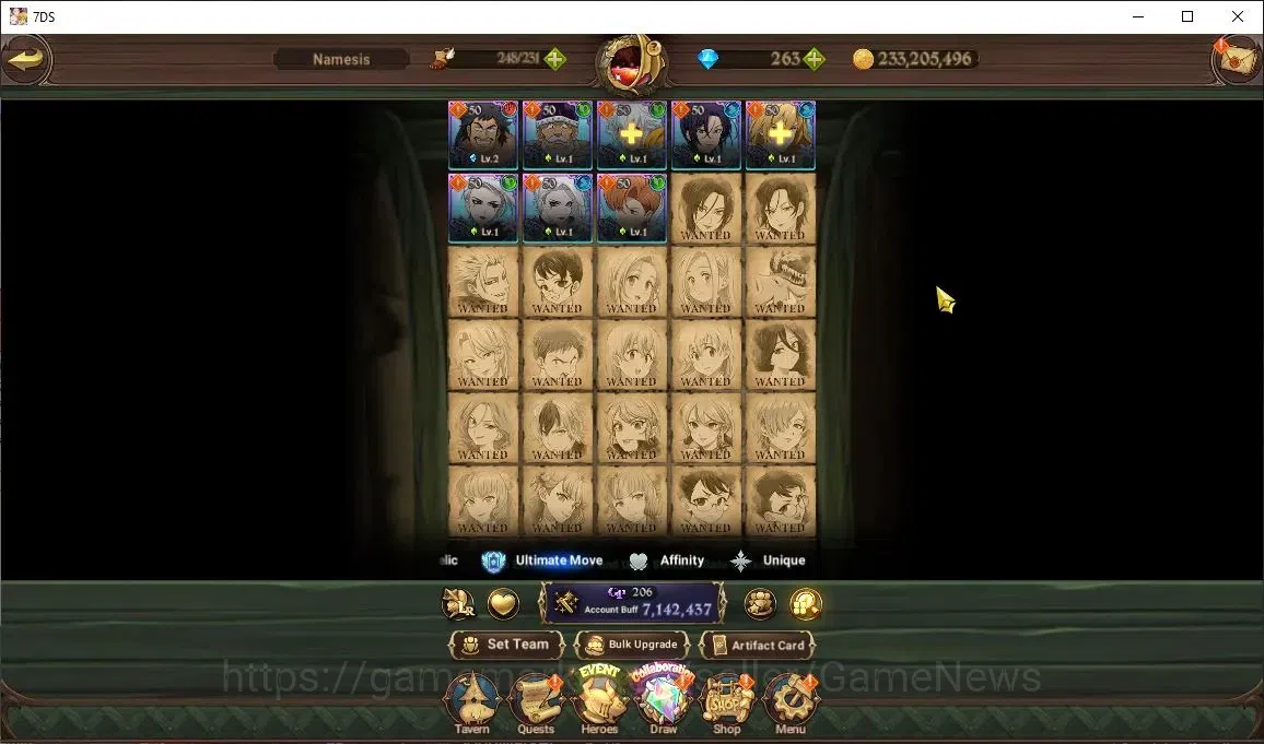 The Seven Deadly Sins: Grand Cross Accounts Endgame Asia|7M CC|120 LS+263 DM|6 LR+15 UR+Many 14