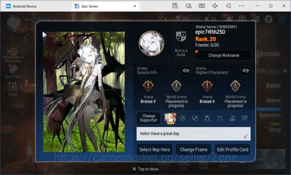 Epic Seven Accounts Starter Global unverif|Fresh Starter|2ML(Salome,SP,politis)|PoH+Bless ON|Resource fresh |Stove(ES1658Z) 1