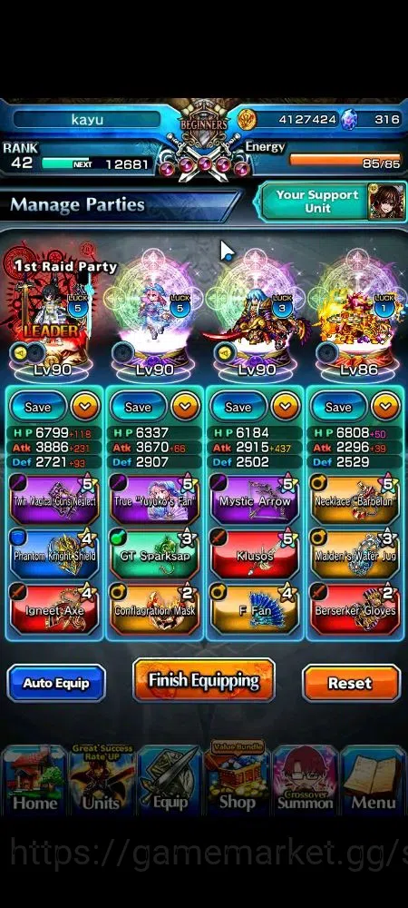Grand Summoners Accounts Global|316 cc|Rank 42|3 Ascend 2 TW|Choi Jong-In+T image 3