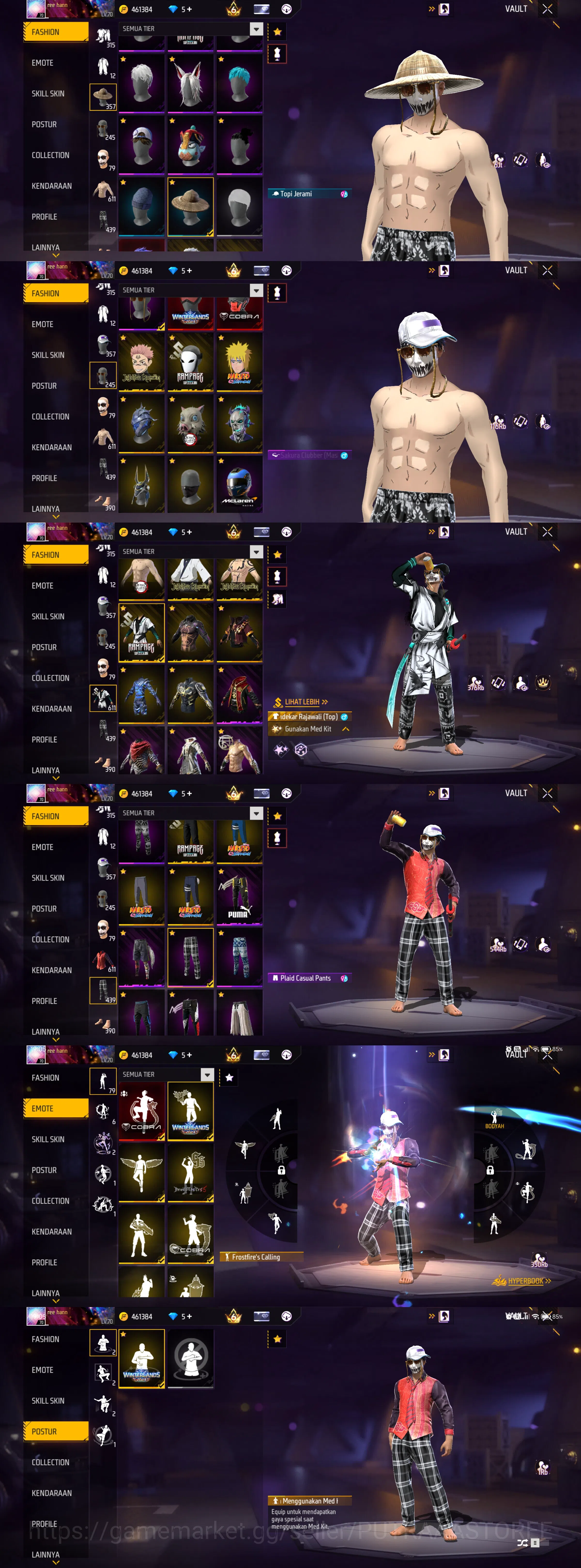 Free Fire Accounts -bubdle w hinterland, bundle cobra, bundle rampage image 2