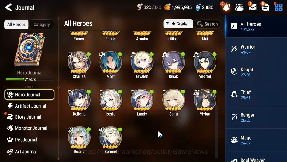 Epic Seven Accounts Limited Hero GLOBAL Unverif|New Era|11 ML(Salome,BArunka,LOTScales,NM Luna,Etc)+Rinak,TA Coli,Etc|PoH 18