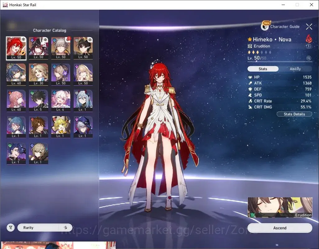 Honkai Star Rail Accounts Mid Game ASIA|TL32|4 Limit(Himeko L50,Dan Heng L50, March 7th L50, Asta L50)|3.1M Credits|24 1
