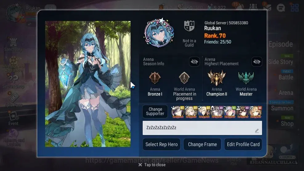 Epic Seven Accounts GLOBAL|25 ML(Ainz,Har setti,A Vildred,C Lilias,Bel image 2