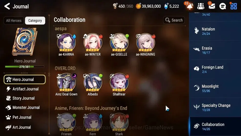 Epic Seven Accounts GLOBAL|25 ML(Ainz,Har setti,A Vildred,C Lilias,Bel image 7