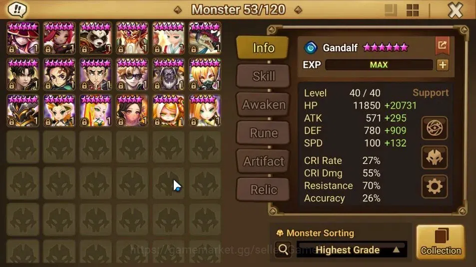 Summoners War: Sky Arena Accounts ASIA Lv100|1 LD[JAGER]|53 Total NB5[Gandalf,Legola image 19