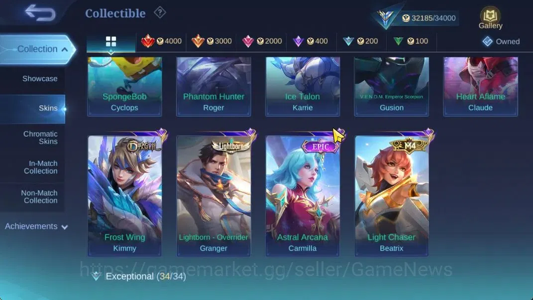 Mobile Legends: Bang Bang Accounts Hero 86|Skin 158|CC Nata,LB[Alucard,Granger],M Ser image 8