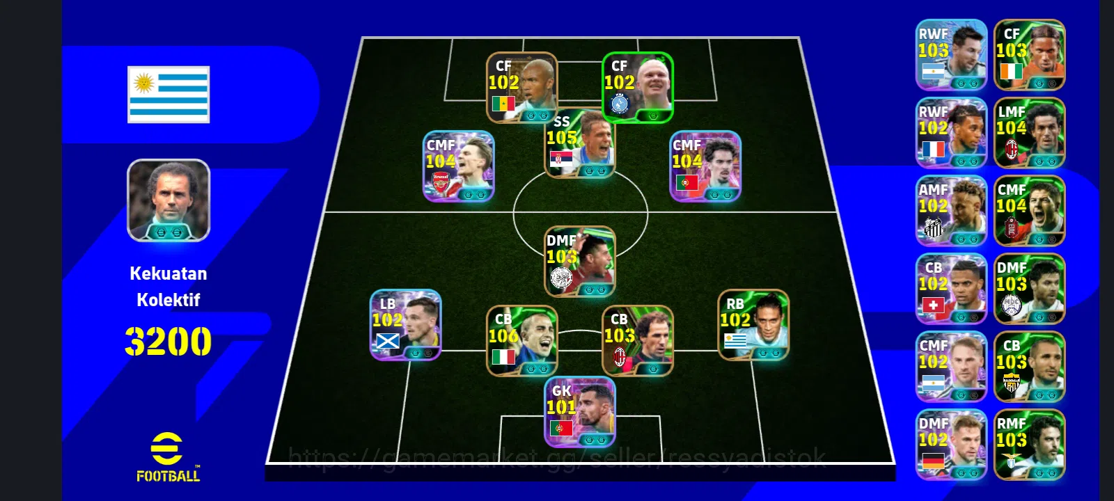 eFootball Accounts Legends & Iconic Players EFOOTBALL 2026 | DRAGAN SLAHKOVIC, VITINHA, MARTIN ODEGARD, CANAVARO, 6 MANAGER 1