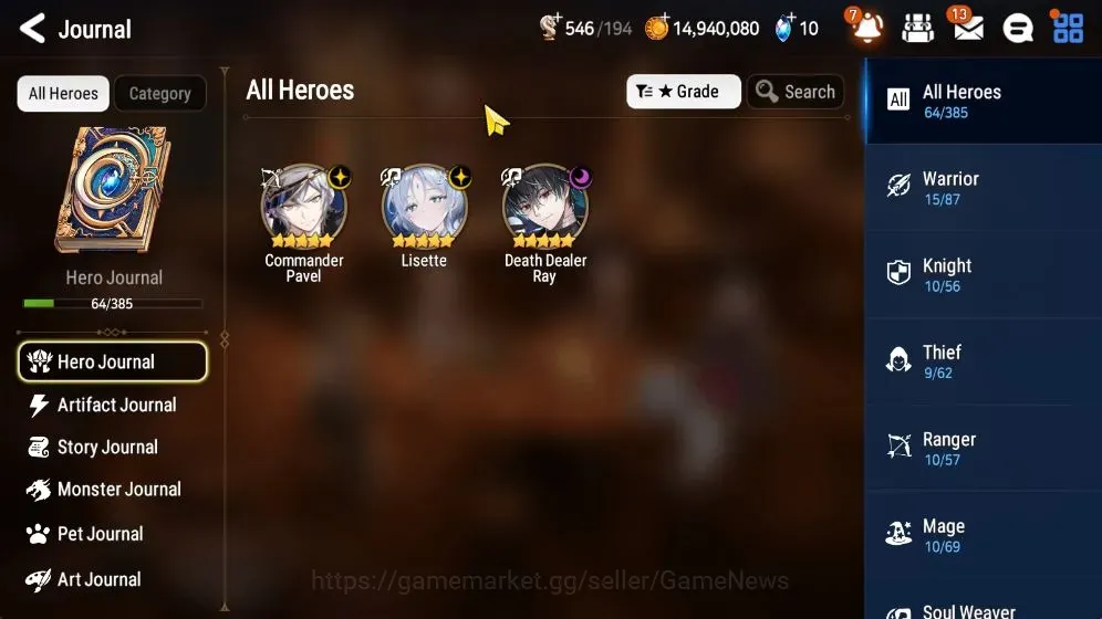 Epic Seven Accounts High-End GLOBAL UnVerif|New Era| 3 ML(Lisette,DD Ray,Command Pavel)+TA Coli,Sigret,Etc|4,6k 1