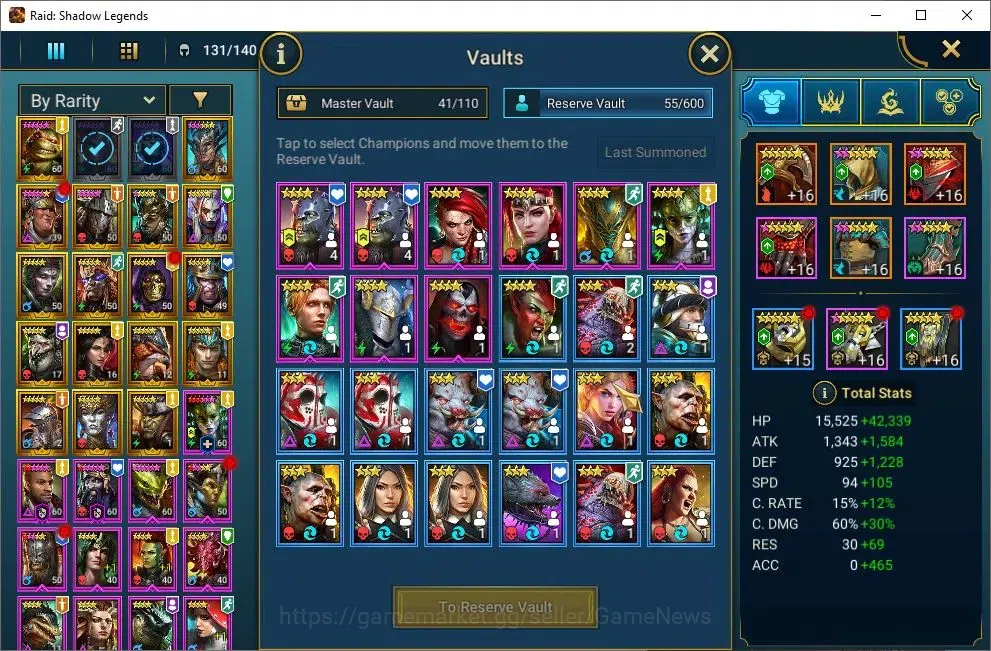 Raid: Shadow Legends Accounts Lv55 1,1M Power|1 Mythic(SS Galathir)+26Legend(Ezi image 14