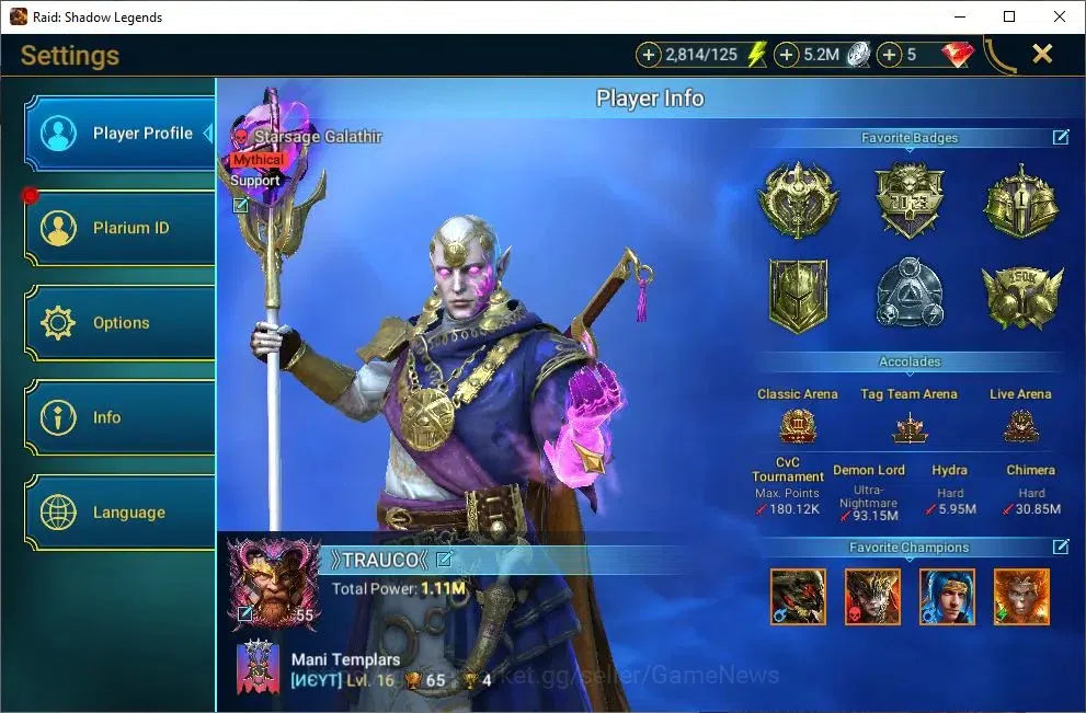 Raid: Shadow Legends Accounts Lv55 1,1M Power|1 Mythic(SS Galathir)+26Legend(Ezi image 2