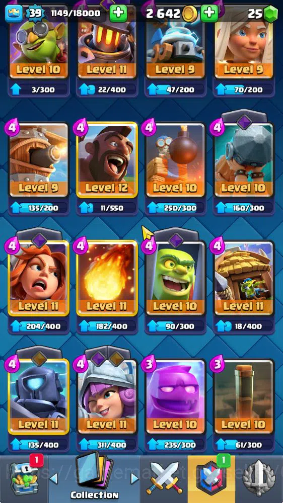 Clash Royale Accounts Midgame Lv 39|Trophy 7032|KTL 13|Limited Skin|Card 119| 1 Hero 14 EVO 6 Champ 21 Legedary 33 Epic 30 18