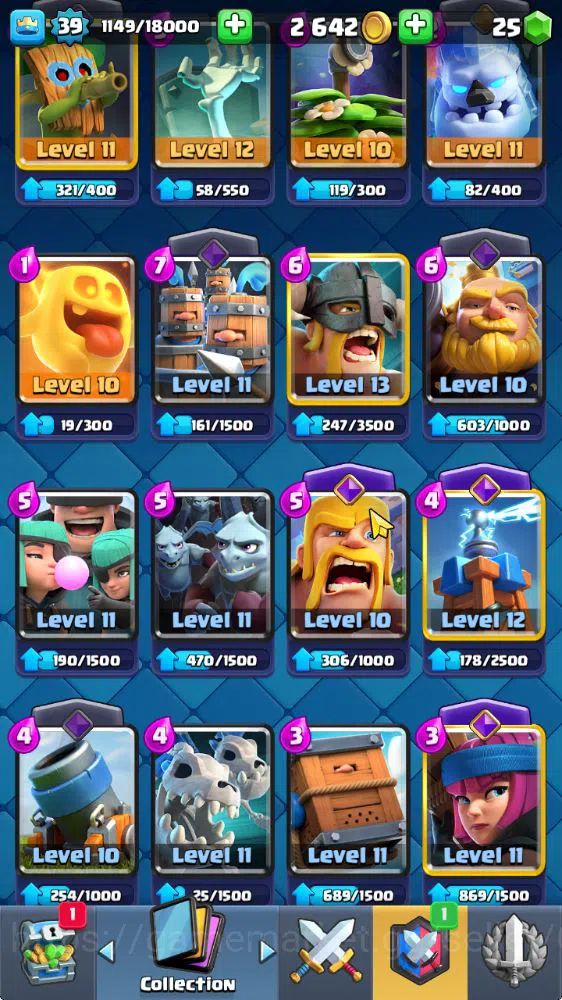 Clash Royale Accounts Midgame Lv 39|Trophy 7032|KTL 13|Limited Skin|Card 119| 1 Hero 14 EVO 6 Champ 21 Legedary 33 Epic 30 19
