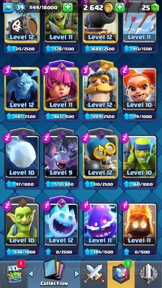 Clash Royale Accounts Midgame Lv 39|Trophy 7032|KTL 13|Limited Skin|Card 119| 1 Hero 14 EVO 6 Champ 21 Legedary 33 Epic 30 20