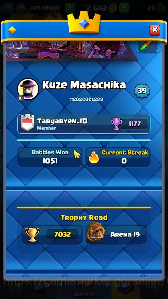 Clash Royale Accounts Midgame Lv 39|Trophy 7032|KTL 13|Limited Skin|Card 119| 1 Hero 14 EVO 6 Champ 21 Legedary 33 Epic 30 3