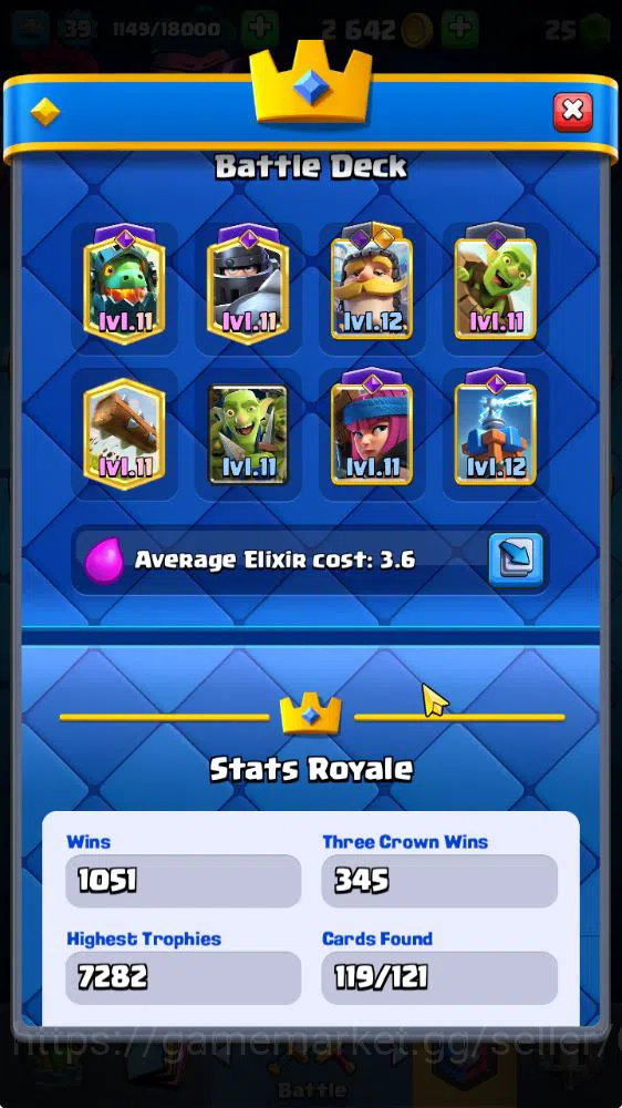 Clash Royale Accounts Midgame Lv 39|Trophy 7032|KTL 13|Limited Skin|Card 119| 1 Hero 14 EVO 6 Champ 21 Legedary 33 Epic 30 4