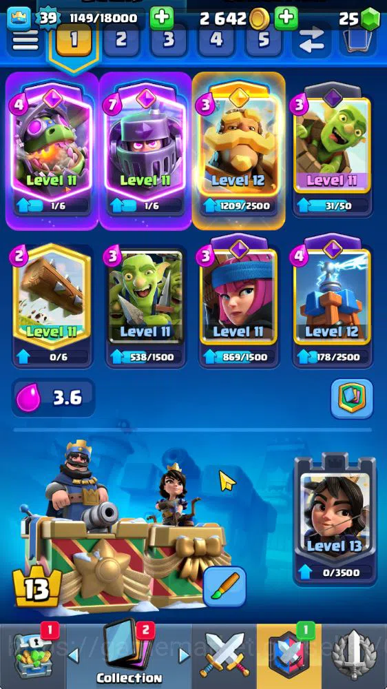 Clash Royale Accounts Midgame Lv 39|Trophy 7032|KTL 13|Limited Skin|Card 119| 1 Hero 14 EVO 6 Champ 21 Legedary 33 Epic 30 5