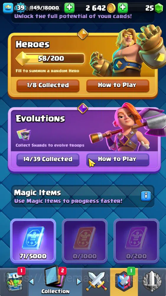Clash Royale Accounts Midgame Lv 39|Trophy 7032|KTL 13|Limited Skin|Card 119| 1 Hero 14 EVO 6 Champ 21 Legedary 33 Epic 30 6